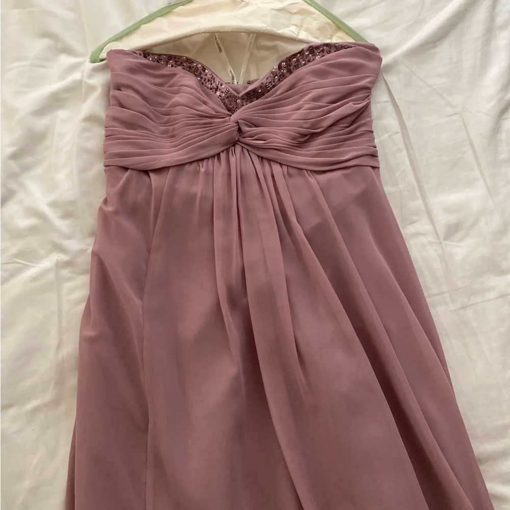 David’s Bridal Pink/ Mauve/ Dusty Rose colored Bridesmaid/ formal gown/ dress